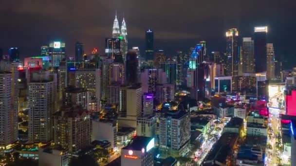 Kuala Lumpur Malezja Wrzesień 2018 Noc Czas Kuala Lumpur Centrum — Wideo stockowe