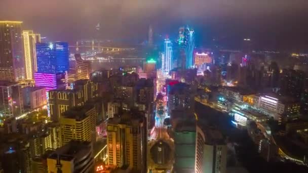 Vista sul paesaggio urbano della città di Macao — Video Stock