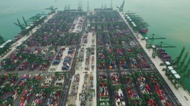 Singapur 4k zaman dilimi rıhtım manzaralı panorama 