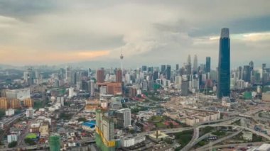 Kuala Lumpur, Malezya - 25 Eylül 2018: gündüz kuala lumpur downtown aerial panorama 4k timelapse yaklaşık 25 Eylül 2018 kuala lumpur, malezya.