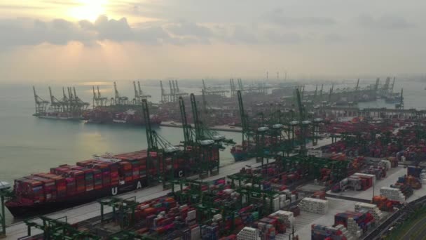 Singapore Timelapse Dock Paesaggio Urbano Panorama — Video Stock