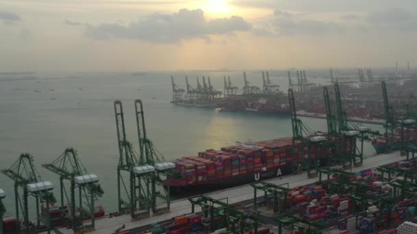 Singapore Timelapse Docka Stadsbild Panorama — Stockvideo