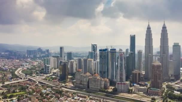 Kuala Lumpur Maleisië September 2018 Overdag Kuala Lumpur Centrum Luchtfoto — Stockvideo