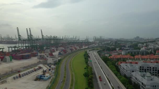 Singapur Timelapse Dok Panorama Zdjęć Krajobrazu Miejskiego — Wideo stockowe