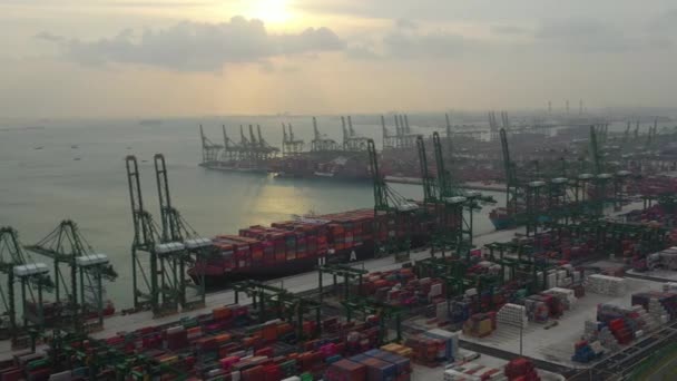 Σιγκαπούρη Timelapse Dock Cityscape Πλάνα Πανόραμα — Αρχείο Βίντεο