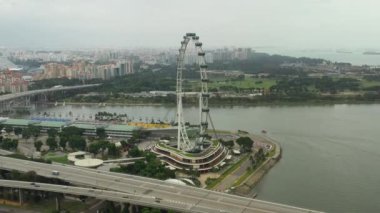 gündüz singapur şehir marina defne ünlü el ilanı bahçe trafik köprüsü hava panorama 4k