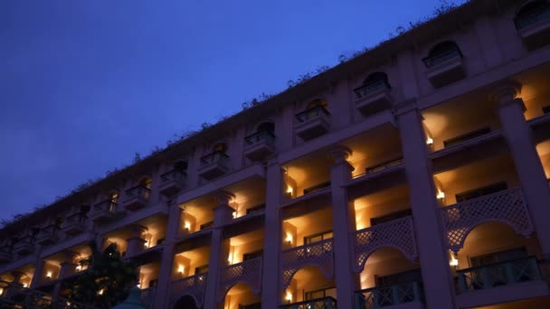 Noční Čas Slavný Bengalore Městský Palác Přední Zahrada Pomalý Pohyb — Stock video