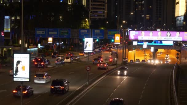 Kuala Lumpur Malezya Eylül 2018 Gece Zaman Kuala Lumpur Şehir — Stok video