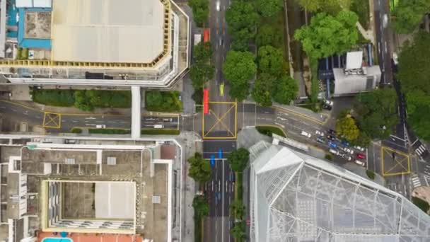 Дневной Полет Над Городом Сингапур Воздушная Панорама Timelapse — стоковое видео