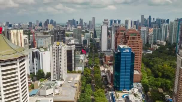 Сінгапур Повітряних Спадний Міський Краєвид Панорама Кадри — стокове відео