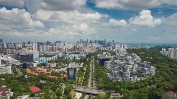 Singapur Havadan Üstten Şehir Manzarası Panorama Timelapse Görüntüleri — Stok video