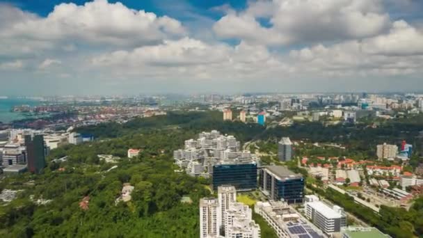 Singapore Antenn Topdown Stadsbilden Panorama Timelapse Footage — Stockvideo