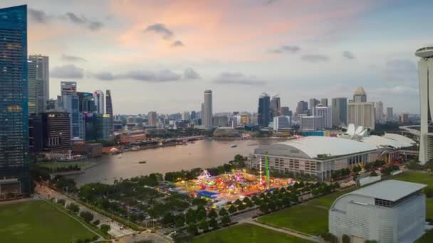 Singapore Febbraio 2019 Giorno Singapore City Marina Bay Famoso Hotel — Video Stock