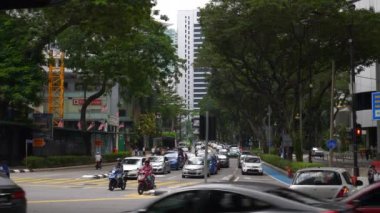 Kuala Lumpur, Malezya-Eylül 25 2018: gün Kuala Lumpur şehir merkezi trafik sokak Kavşak metro hattı Panorama 4k Malezya