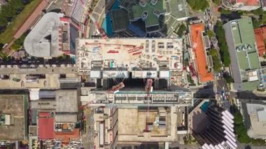 Singapur üzerinden gündüz uçuşu havadan panorama 4K zaman aşımı