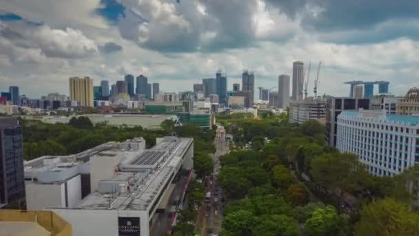 Дневной Полет Над Городом Сингапур Воздушная Панорама Timelapse — стоковое видео