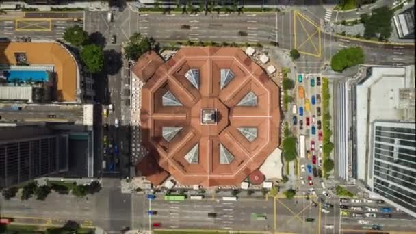 Tagesflug Über Singapore City Luftaufnahme Zeitraffer — Stockvideo