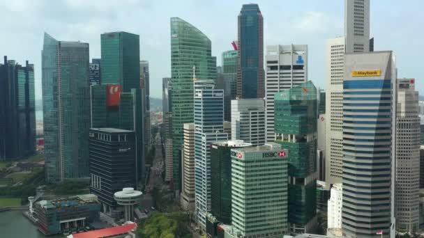 Singapore Aerial Topdown Cityscape Panorama Footage — Stock Video