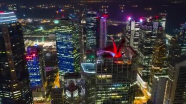 yanan alacakaranlık Kent Pazar Hava manzara 4k film