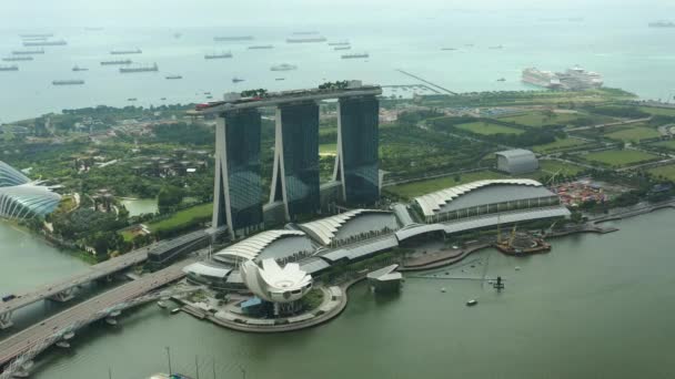 Σιγκαπούρη Φεβρουάριος 2019 Ώρα Ημέρας Σιγκαπούρη Πόλη Μαρίνα Κόλπος Διάσημο — Αρχείο Βίντεο