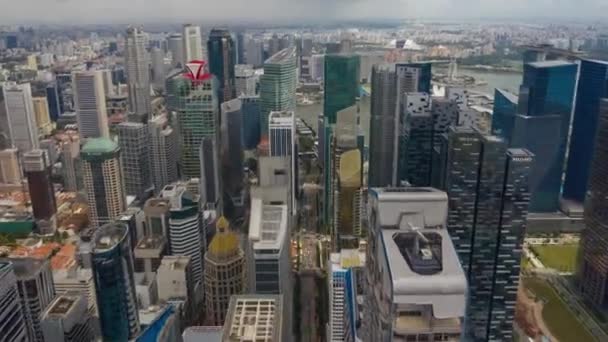 Singapour Panorama Aérien Topdown Paysage Urbain Séquences Timelapse — Video