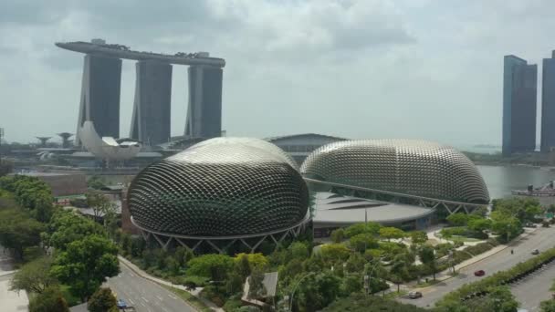 Cingapura Fevereiro 2019 Dia Ensolarado Singapore Cidade Centro Famoso Teatro — Vídeo de Stock