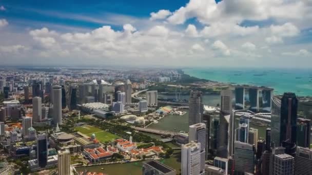 Singapore Aerea Topdown Panorama Paesaggio Urbano Timelapse Filmato — Video Stock