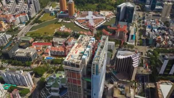 Singapore Antenn Topdown Stadsbilden Panorama Timelapse Footage — Stockvideo