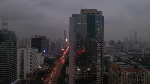 Shenzhen China Outubro 2018 Horário Noite Shenzhen Cidade Tráfego Rua — Vídeo de Stock