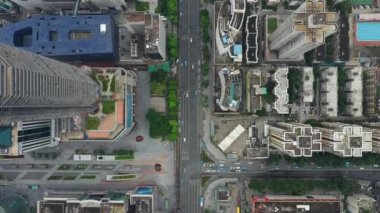 Shenzhen, Çin-3 Ekim 2018: gün zaman Shenzhen şehir ünlü trafik sokak Crossroad çatı Panoraması 4k yaklaşık Ekim 3 2018 Shenzhen, Çin.