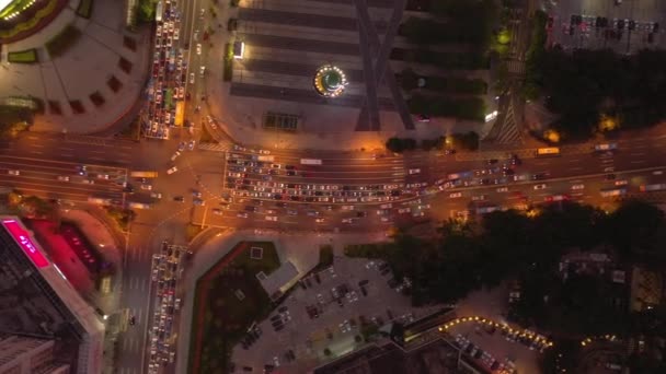 Σενζέν Κίνα Οκτώβριος 2018 Νύχτα Φωτισμένη Shenzhen Πόλη Διάσημη Κίνηση — Αρχείο Βίντεο