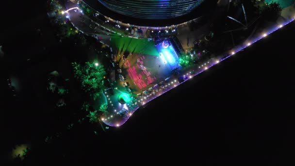 Sanya Chine Octobre 2018 Nuit Illuminée Sanya Célèbre Hôtel Complexe — Video