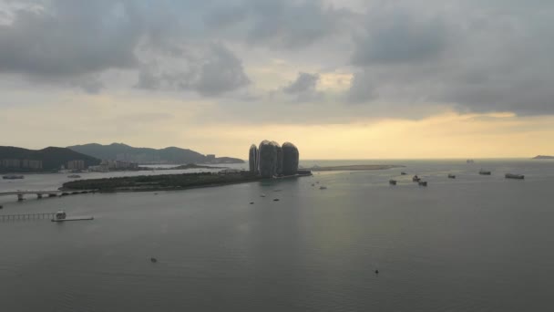 Sanya Hainan Septembre 2018 Panorama Aérien Paysage Marin Sanya Vers — Video