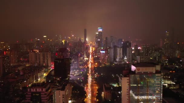Shenzhen Kina Oktober 2018 Natten Upplyst Shenzhen Stad Berömd Trafik — Stockvideo