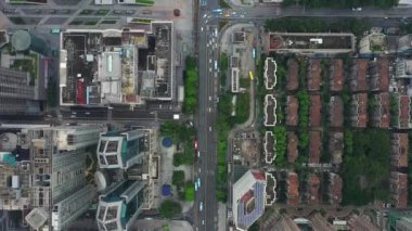 Shenzhen, Çin-3 Ekim 2018: gün zaman Shenzhen şehir ünlü trafik sokak Crossroad çatı Panoraması 4k yaklaşık Ekim 3 2018 Shenzhen, Çin.