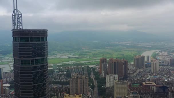 Shenzhen Cina Ottobre 2018 Giorno Shenzhen Paesaggio Urbano Panorama Circa — Video Stock