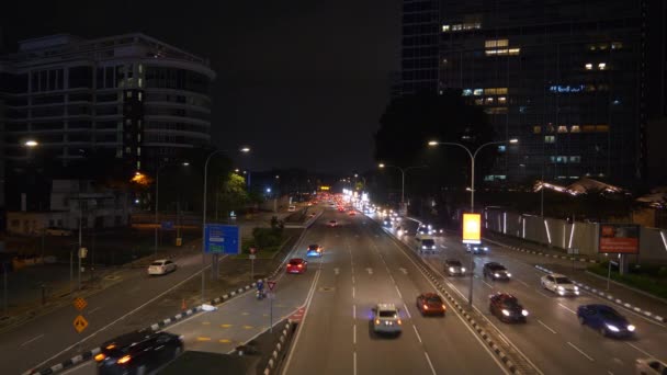 Kuala Lumpur Malajzia Szeptember 2018 Éjszakai Megvilágított Kuala Lumpur Városközpont — Stock videók