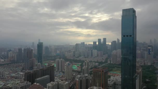 Shenzhen Kína Október 2018 Napos Idő Shenzhen Városkép Panoráma Körülbelül — Stock videók