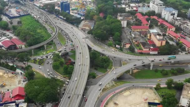 Kuala Lumpur Malaysia September 2018 Kuala Lumpur Centrum Trafik Vägskäl — Stockvideo