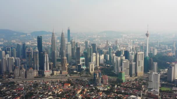 Kuala Lumpur Malajsie Září 2018 Slunečný Den Kuala Lumpur Centru — Stock video