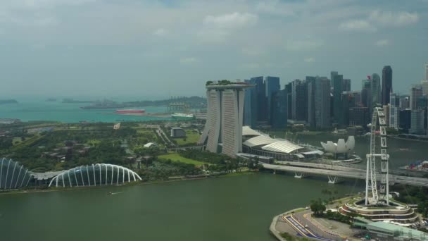 Singapour Février 2019 Journée Singapore Ville Marina Baie Célèbre Hôtel — Video