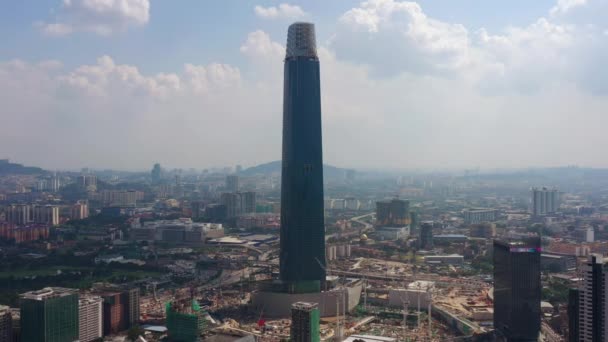 Kuala Lumpur Malaysia September 2019 Kuala Lumpur Downtown Aerial Panorama — Stockvideo