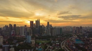 KUALA LUMPUR, MALAYSIA - MAY 25 2019: evening time  kuala lumpur downtown aerial panorama 4k circa may 25 2019 kuala lumpur, malaysia.r, malaysia.