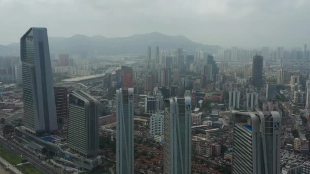 Macau February 2019 Macau Cityscape Downtown Riverside Aerial Panorama Circa — Stock Video