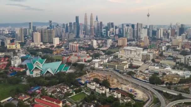 クアラルンプール マレーシア 2018 クアラルンプールダウンタウン空中パノラマ — ストック動画
