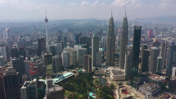 Kuala Lumpur Malajsie Září 2019 Kuala Lumpur Centru Letecké Panorama — Stock video