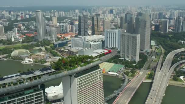 Singapore Februari 2019 Dag Tid Singapore City Marina Bay Berömda — Stockvideo