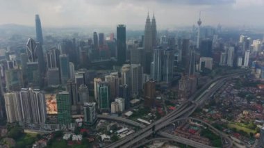 KUALA LUMPUR, MALAYSIA - SEPTEMBER 25 2019: kuala lumpur aerial panorama 4k circa september 25 2019 kuala lumpur, malaysia 