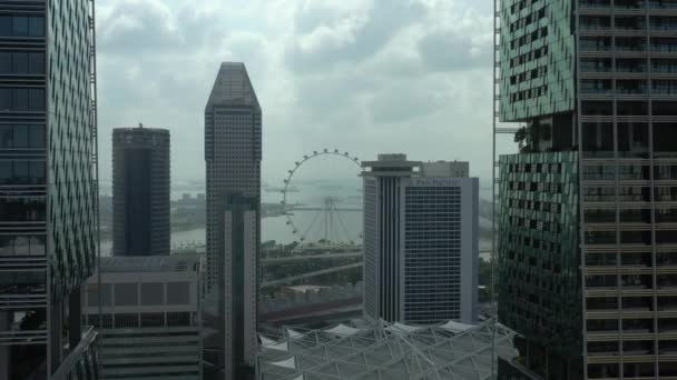 Singapore Aerial Topdown Cityscape Panorama Beeldmateriaal — Stockvideo