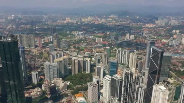 Kuala Lumpur Malaysia Setembro 2019 Kuala Lumpur Downtown Aerial Panorama — Vídeo de Stock